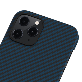 Карбоновый чехол для iPhone 12 Pro MAX синий